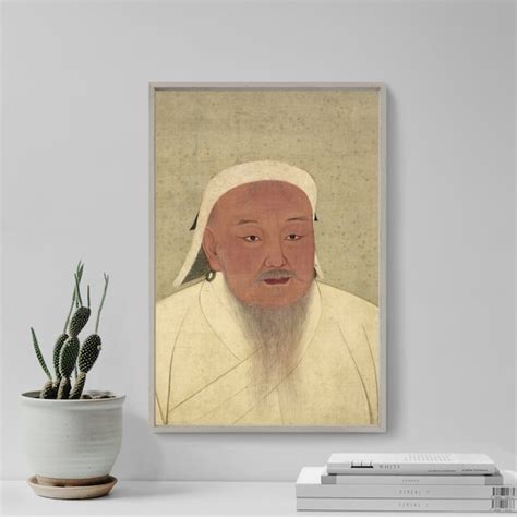 Genghis Khan Portrait 14th Century Classic Painting Photo | Etsy