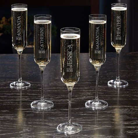 Jubilation Personalized Champagne Flutes for Bridesmaids - Set of 5