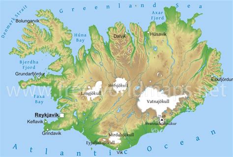 Iceland Physical Map