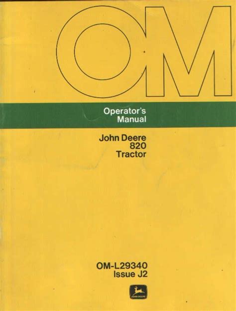 John Deere Tractor 820 Operators Manual