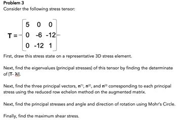 Answered: Consider the following stress tensor: 5… | bartleby