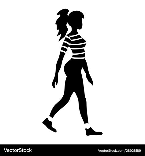 Walking woman silhouette Royalty Free Vector Image