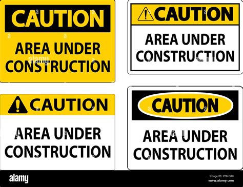 Caution Sign Area Under Construction Stock Vector Image & Art - Alamy