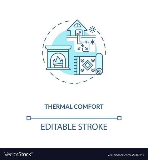 Thermal comfort blue concept icon Royalty Free Vector Image