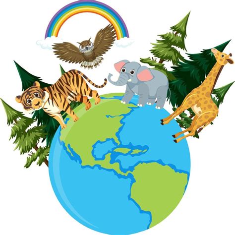 Wild animals around the world 10519605 Vector Art at Vecteezy