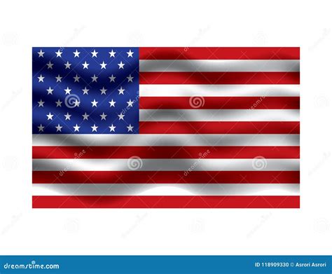 USA Wave American Flag Illustration on White Background. Stock Vector - Illustration of american ...