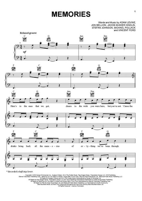 Memories Piano Sheet Music | OnlinePianist