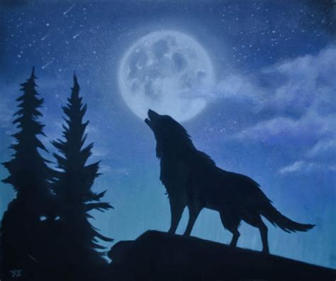 Wolf And Moon Drawing at GetDrawings | Free download