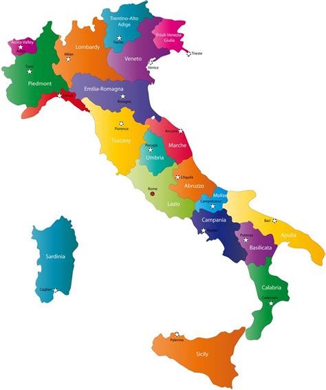 Italy Map Regions And Capitals