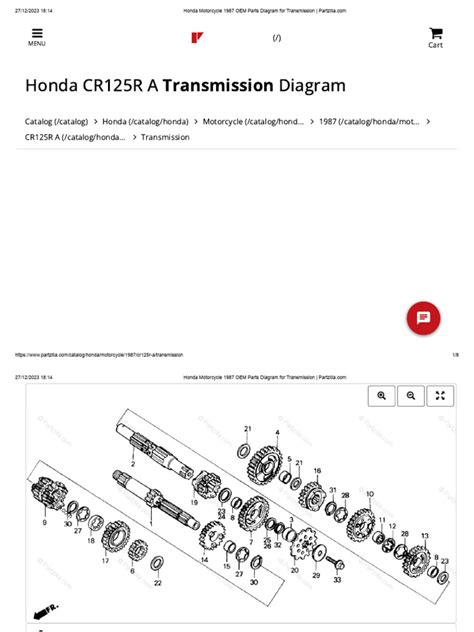 Honda Motorcycle 1987 OEM Parts Diagram For Transmission | Download ...