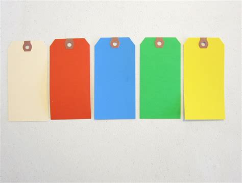 100 COLORED BLANK SHIPPING HANG TAGS SCRAPBOOK GIFT INVENTORY PAPER LABEL | eBay