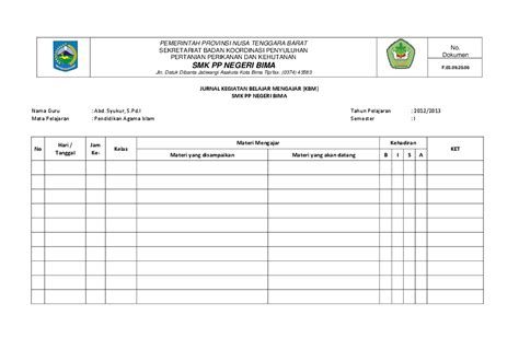 (DOC) 07-jurnal-mengajar-pai-kelas-x | Dede Nuraida - Academia.edu