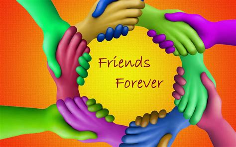 Happy Friendship Day Holding Colorful Friends Hands Wallpaper