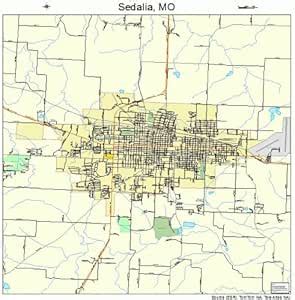 Amazon.com: Large Street & Road Map of Sedalia, Missouri MO - Printed poster size wall atlas of ...