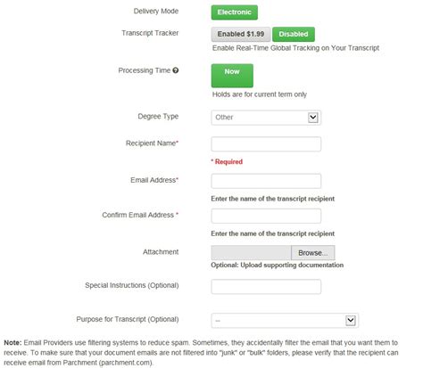 Transcripts for Electronic Delivery (Former Students)