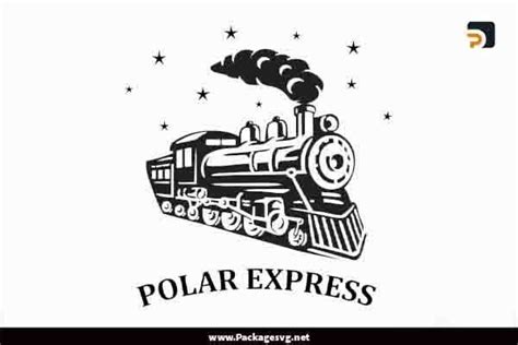 the polar express logo is shown in black and white