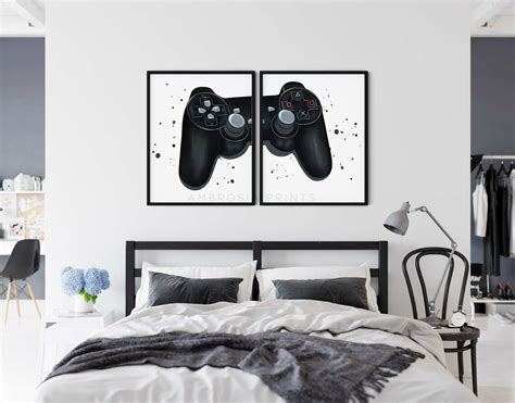 Gaming Wall Art Set of 2 Printable Gaming Prints Set Geek | Etsy