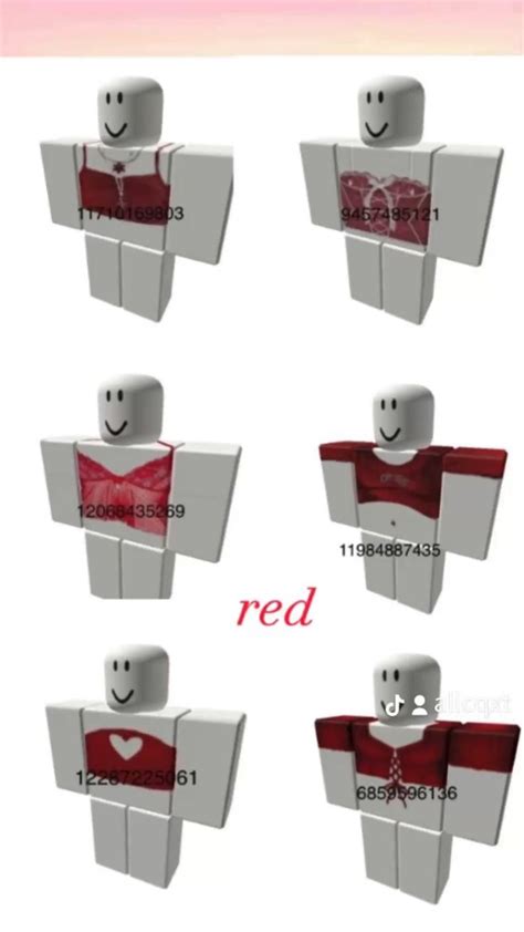 red shirt codes | Roblox codes, Coding shirts, Roblox roblox