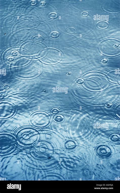 raindrops hitting water surface and creating ripples Stock Photo: 8120553 - Alamy