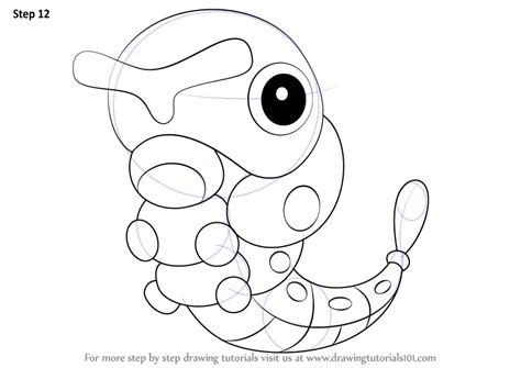 Step by Step How to Draw Caterpie from Pokemon : DrawingTutorials101.com