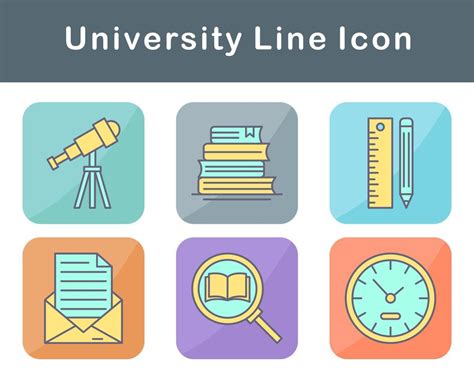 university Vector Icon Set 20649708 Vector Art at Vecteezy