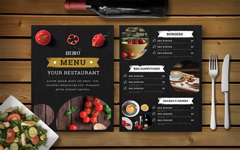 Premium Hotel PSD Dinner Menu Template - 99Effects