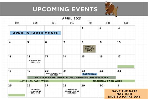 April 2021 Calendar of Events - National Park Trust