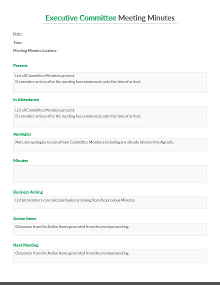 Free Committee Meeting Minutes Template: Download 65+ Meeting Minutes ...
