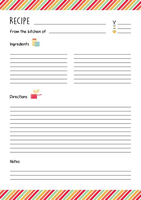 Free Recipe Binder Template - Tutlin.psstech.co - Free Printable Recipe Templates - Free Printable