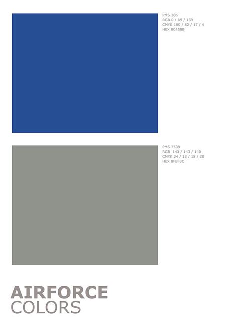 Air Force Sports Team Official Colors Palette Minimalist Mixed Media by Design Turnpike