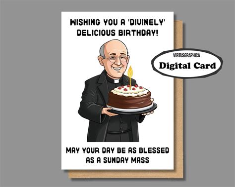 Printable Catholic Birthday Card.funny Printable Birthday - Etsy