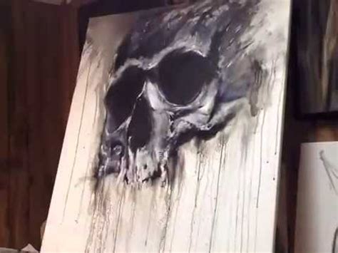 Acrylic Time lapse skull painting - YouTube