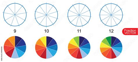 Fraction Pie clip art for education on white background vector illustration Stock Vector | Adobe ...