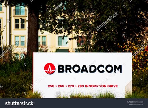 Broadcom Sign Logo Green Landscape Near Stock Photo 1570322395 ...