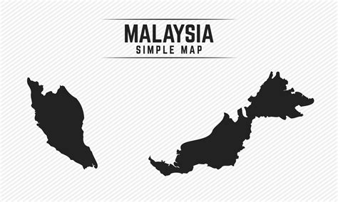 Simple Black Map of Malaysia Isolated on White Background 3249481 ...