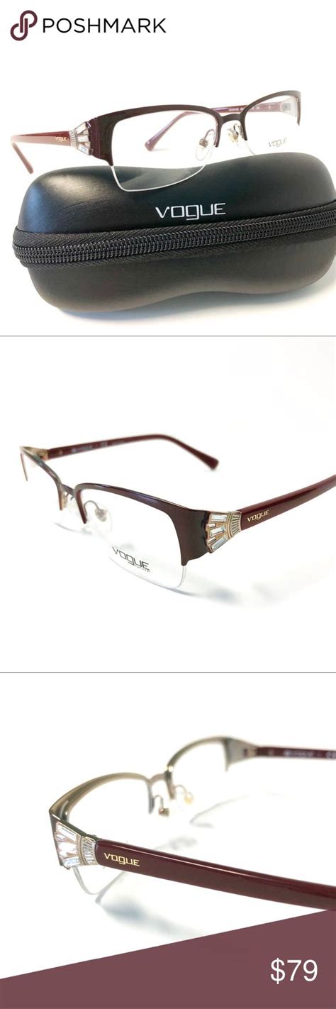 VOGUE New Burgundy Eyeglasses Semi-Rimless | Vogue eyewear, Glasses ...