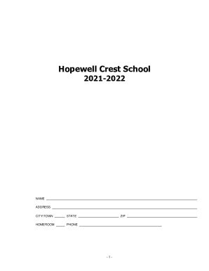 Fillable Online Pre-K - Academic Departments - Hopewell Crest School ...