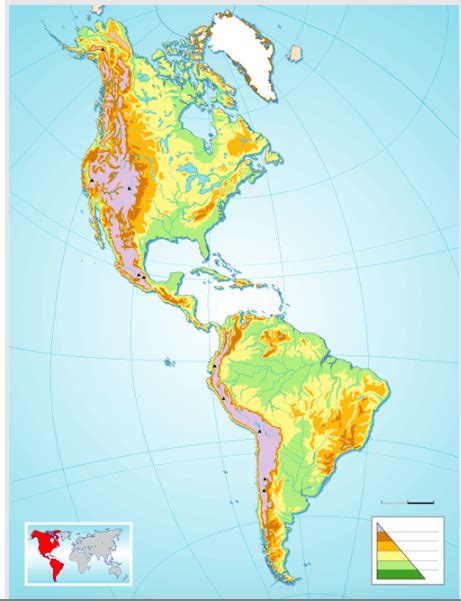 Juegos de Geografía | Juego de América: Mapa físico mudo | Cerebriti