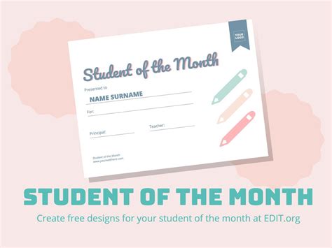 Free Student of the Month Award Templates