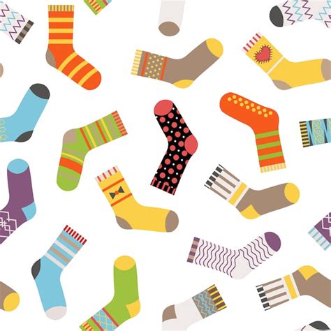 Premium Vector | Seamless pattern colorful socks. socks with different patterns.