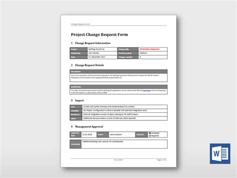 Simple Change Request Form