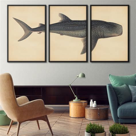 Shark Poster Set of 3, Shark Art Poster, Whale Shark Print, Shark Art, Shark Poster, Shark Print ...