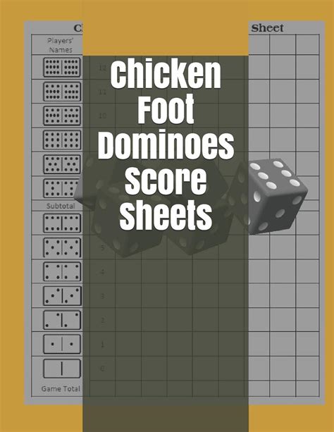 Buy Chicken Foot Dominoes Score Sheets: Chicken Foot Dominoes Score Sheet - Dominos Score Game ...