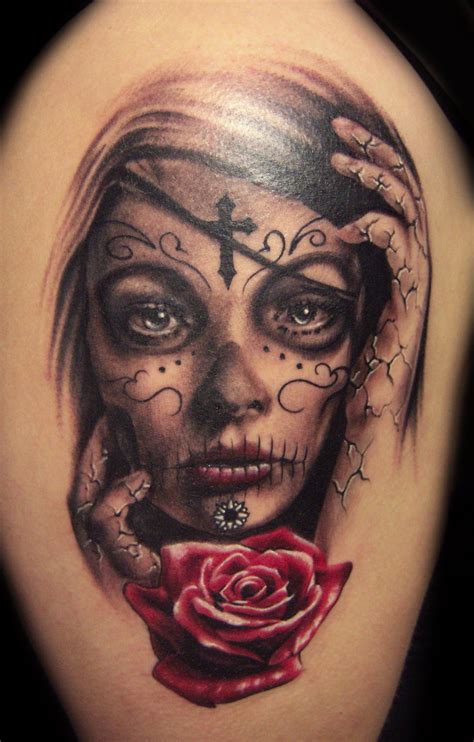 Day Of The Dead Tattoos Half Sleeve Images & Pictures - Becuo