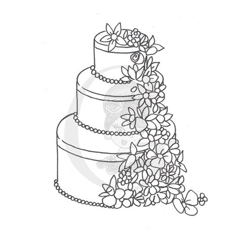 Wedding Cake Line Drawing at GetDrawings | Free download