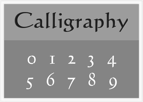 Calligraphy Font Number Stencil | Stencil Numbers | Stencils Online