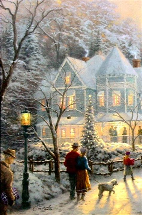 A Holiday Gathering (Christmas Cottage IX) by Thomas Kinkade 18x24 ...