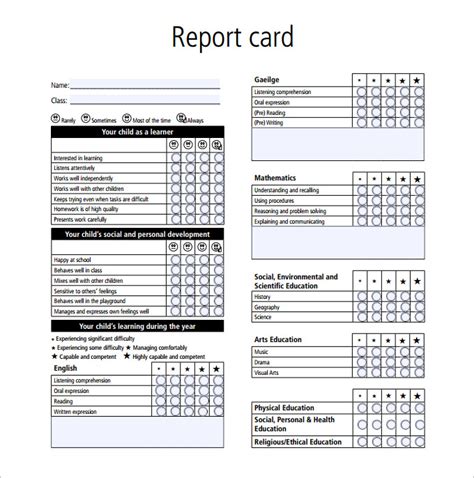 Report Card Template - 28+ Free Word, Excel, PDF Documents Download ...