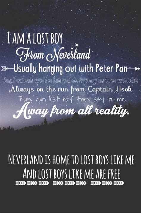 Lost boy by: Ruth b Peter Pan lost boy neverland song lyrics quotes good quotes Peter Pan quotes ...