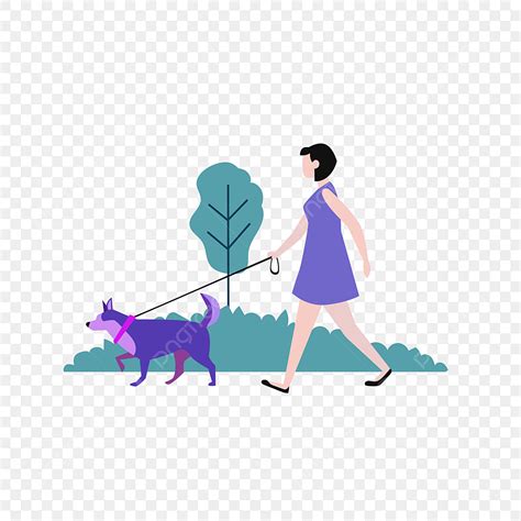 Family Walking Park Vector Design Images, Walk Dogs In The Park, Park Clipart, Cartoon, The Dog ...